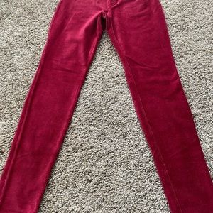 Burgundy corduroy leggings